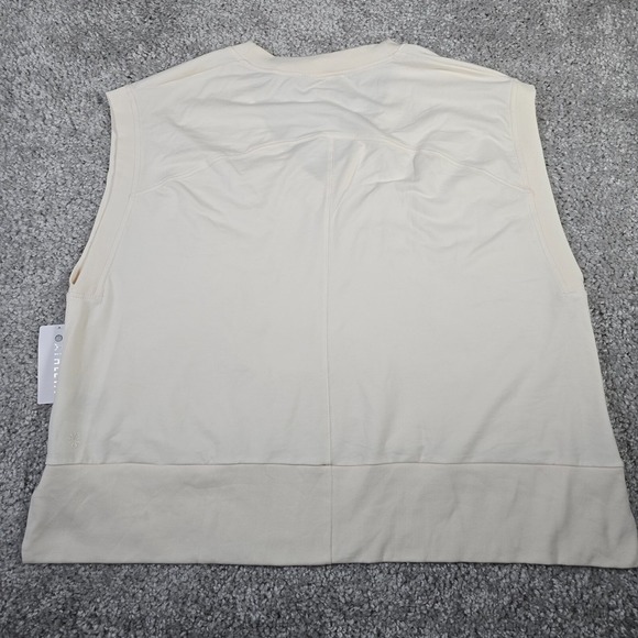 Athleta Retroterry Sweatshirt Womens 3X Cream Sleeveless V-Neck Shirt Active - Picture 10 of 11